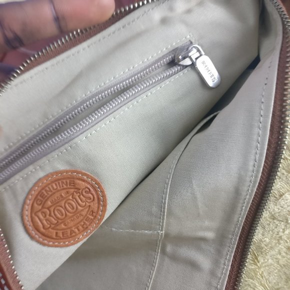 ROOTS Carly Tote Genuine Vegetable tanned 100% Natural Leather Shoulder bag new! - Picture 16 of 16